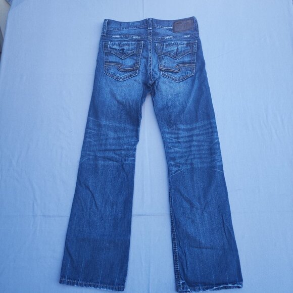 Silver Jeans Zac relaxed fit straight leg men's W30/L32  indigo blue distressed - Picture 3 of 16
